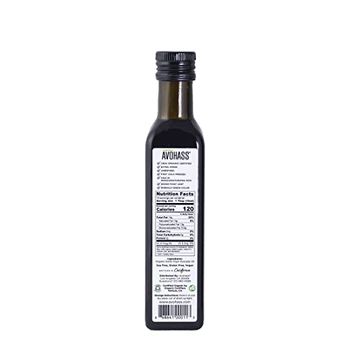 Avohass Mexico USDA Organic Certified Extra Virgin Avocado Oil 8.5 fl oz Bottle