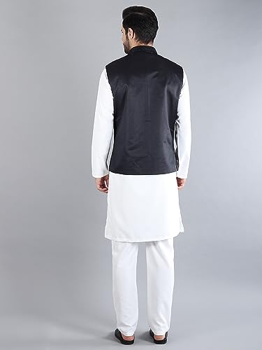 Image of Uri and MacKenzie Men's Silk Blend Kurta Pajama with Designer Ethnic Nehru Jacket /Modi Jacket