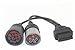 Arteckin OBD2 Interface Truck Y Cable OBD2 16pin Female to J1708 6pin and J1939 9pin