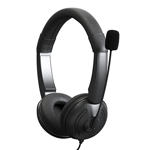RASTKY Casque Filaire USB Antibruit avec Casque D'ordinateur sur L'oreille pour écouteurs de Centre D'appels, Bandeau Réglable pour Les Conférences Téléphoniques d'affaires au Bureau, Noir