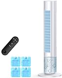 MYICY Evaporative Air Cooler, 35' Windowless Air Conditioner Portable w/3 Speeds, 25ft Remote, Smart Timer & Water Tank, Portable Air Conditioners No Windows Needed, 90°Oscillating AC Unit for Room