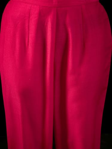 Image of INDO ERA Womens Silk Blend Embroidered Straight Kurta Pant Dupatta Set (KH9RP7952)