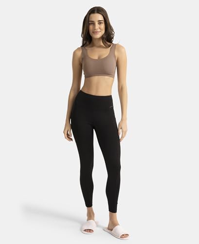 Image of Jockey 1840 Women Wirefree Padded Microfiber Elastane Full Coverage Bonded Tech Lounge Bra