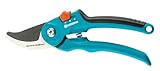 GARDENA (08857) Adjustable Bypass Garden Pruning Shears for Trees, Roses, and Flowers. Heavy Duty Professional Steel Cutting Blades, Sharp Trimming Pruners. Made in Germany