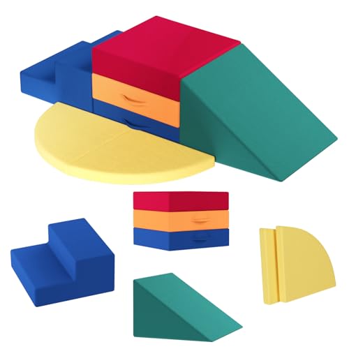 Tzechkii 5 Piece Toddler Climbing Toys Indoor, Foam Climbing Blocks