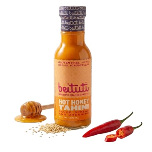 Beituti Hot Honey Tahini Sauce – Creamy Tahini Dressing with Aleppo Pepper and Honey - Gluten Free, Refined Sugar Free, Seed-oil Free, Plant Based & Vegan Friendly – Tahini Spread & Dip - Mediterranean Diet