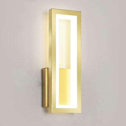 Apliques de pared LED dorados modernos con pantalla acrílica rectangular para cabecera 2