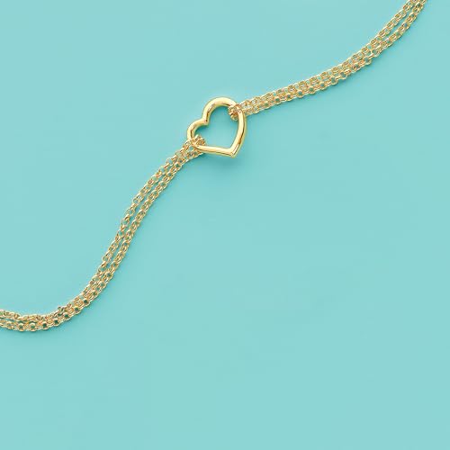 Ross-Simons 14kt Yellow Gold 2-Strand Heart Anklet. 10 inches - Image 4