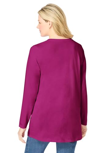 Woman Within Plus Size Perfect Long-Sleeve V-Neck Tunic2