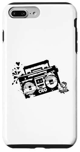 Retro 80s 90s Boom-box Vintage Cassette Player Graphic Tee �X�}�z�P�[�X iPhone 7 Plus/8 Plus �p