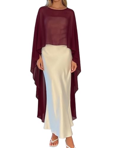 Women Long Chiffon Cape Mesh Sheer Poncho Shawl Tops