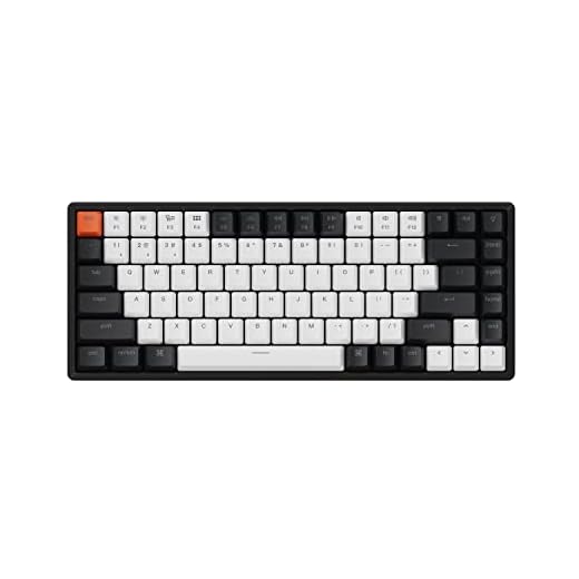 Keychron K2 Teclado mecânico sem fio Bluetooth/USB com fio, 75% layout, 84 teclas RGB LED, moldura de alumínio para Mac Windows, Gateron G Pro Brown Switch, versão 2