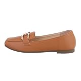 Ital Design Damenschuhe Halbschuhe Mokassins, ABC127-, Kunstleder, Camel, Gr. 38