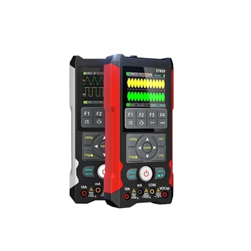 TIEOAXFT Osciloscopio ET829 de 2 Canales, 80 MH/z, multímetro de Verdadero Valor eficaz, generador de señal Ajustable 3 en 1 for reparación eléctrica de automóviles.(ET202D)