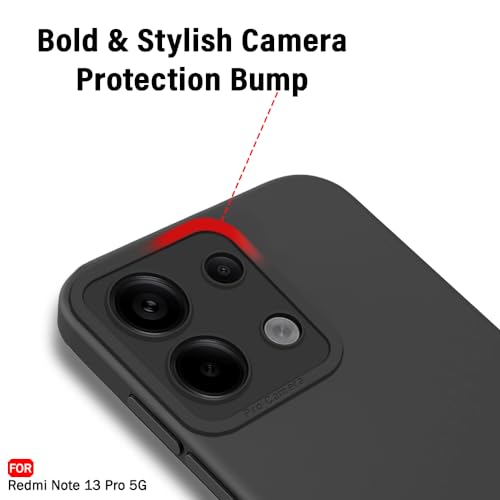 Image of TheGiftKart Liquid Silicon Back Cover Case for Mi Redmi Note 13 PRO 5G | Stylish Camera Protection Module | Micro-Fibre Lining Inside | Shockproof Back Cover for Redmi Note 13 Pro (Silicone, Black)