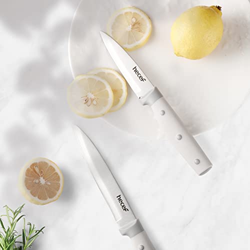 Miniatura 9 de Hecef Cuchillos Cocina Profesional 14 Pzas Juego De Cuchillos De Cocina Y Soporte Acero Inoxidable Set Cuchillos Cocina Con Afilador, Bloque De Cuchillos, Bloque De Madera Gris