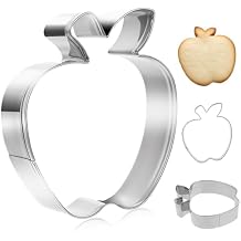 Molain Apple Cookie Cutter, 3.5 Inch Apple Cutter Fruit Cookie Cutters Apple Shapes Biscake Cutter for Graduation Fall Thanksgiving Back to School Themed Mold Stainless Steel