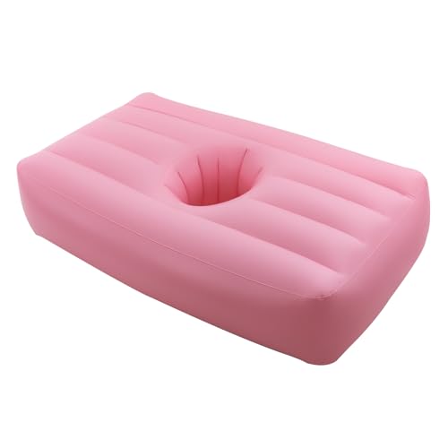 NAIXING Inflatable Bed with 19 in Center Hole, 72 * 40 * 17 in, for Post-Operative Recovery, Poolside, Camping, Travel Beds, Guest-Bed at Home (Pink)