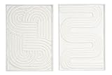 ▪ Ecru - Bianco; AUBRY GASPARD Cornici in legno bianco motivi astratti carta maculata (confezione da 2)