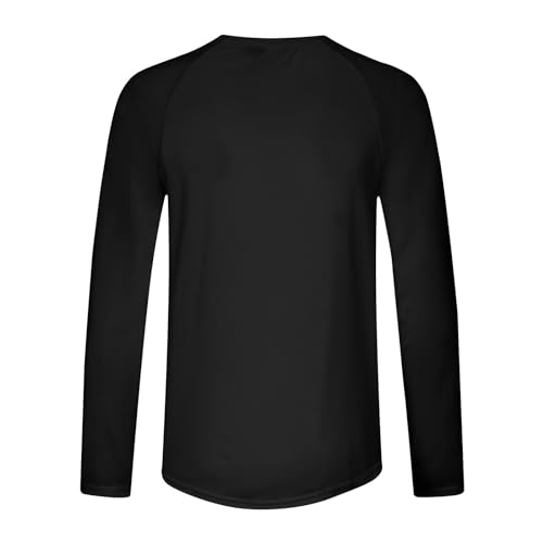 Camisetas masculinas de gola redonda para homens, manga comprida, leve, fina, quente, básica, outono