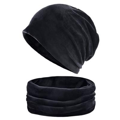 Solid Color Hat Scarf Sets Beanie Warm Velvet Bonnet Winter Hats Turban Cap Ladies Scarves Warm Neck Caps