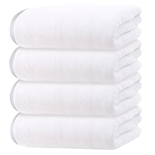 Cosy Family Microfiber 4 Pack Bath Towel Set, Lightweight and Quick Drying, Ultra Soft Highly Absorbent Towels for Bathroom, Gym, Hotel, Beach and Spa (White)