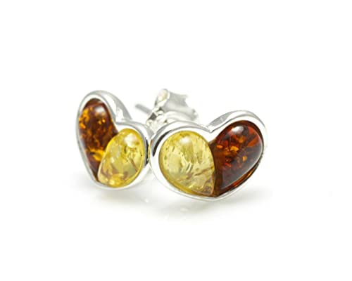 Boucles d'oreilles ambre naturel et argent 925 de la Baltique