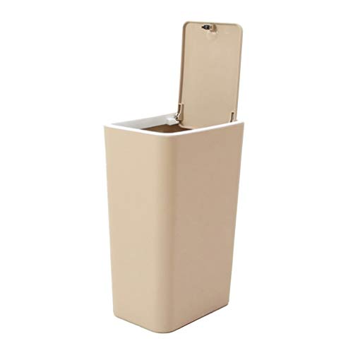 Liushop Einbau-Abfallsammler Europäischen Stil Haushaltsabfall Papier Mülleimer Kreative Küche Bad Aufbewahrungseimer Abfall- und Recyclingsystemkasten (Color : Brown, Größe : M -15L)