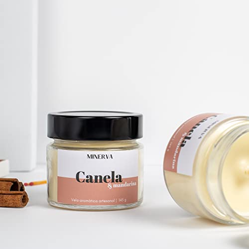 Vela Aromatica Perfumada aroma de Canela e Mandarina 145g - MINERVA CANDLES