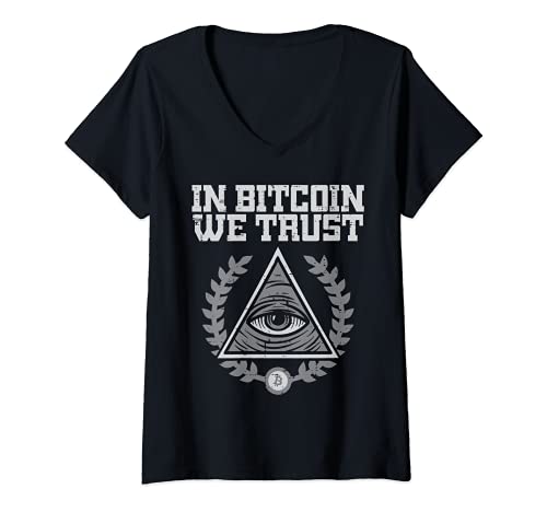 Damen Bitcoin Wir vertrauen Funny BTC Crypto Crypto Crypto Männer Frauen T-Shirt mit V-Ausschnitt