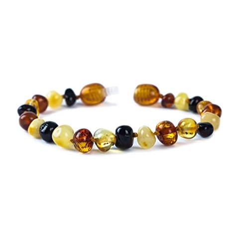 Baby J's® PREMIUM Baltic Amber Bracelet/Anklet Polished Multi coloured - Variety of sizes 12-18cm - Money Back Guarantee. - Beautiful, practical and unique. (16) Cover