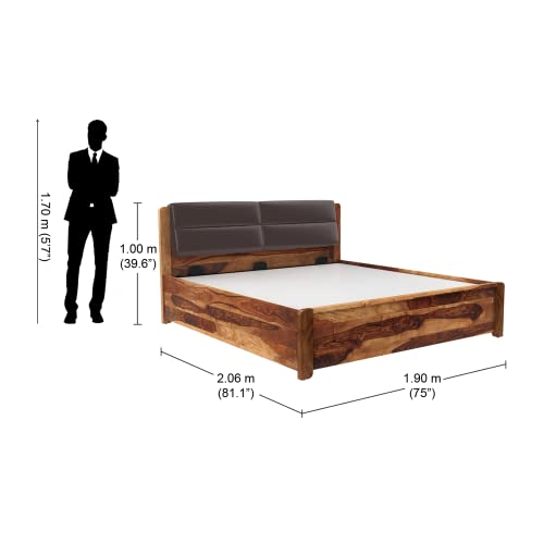 Image of GODREJ INTERIO Utopia King Bed in Natural Brown