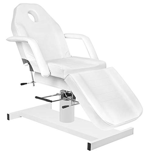Activeshop Basic 210A - Mesa de masaje hidráulica de piel sintética (180 x 63 x 64-80 cm), color blanco