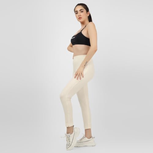 Image of Women's Cotton Stretchable Slim Fit Straight Pants Trouser for Casual Wear and Office Wear