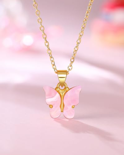 UNGENT THEM Happy 6th 7th 8th Birthday Gifts – Beautiful Girl Butterfly Necklace, You Make the World Brighter 5