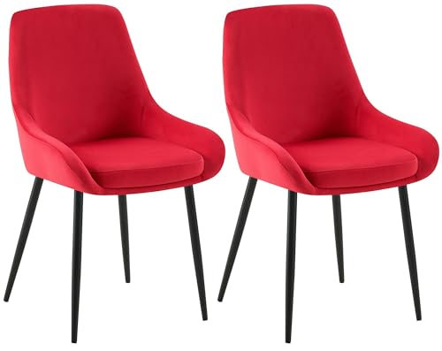 CLP Chaises de Salle à Manger Lot de 2 Elmira, rembourrées avec accoudoirs, Cadre en métal...