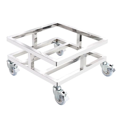 Carrito de acero inoxidable resistente con ruedas de 360 grados y freno para cocina