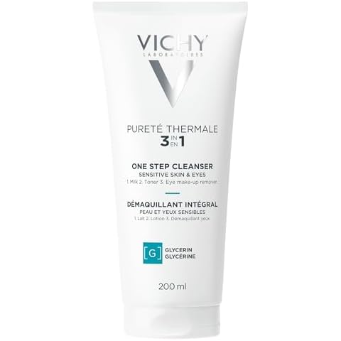 Vichy Pureté Thermale One Step Cleanser | Face Wash + Toner + Makeup Remover | No Rinse Required | Gentle Eye Makeup Remover | Suitable For Sensitive Skin & Contact Lenses | Non-Oily | Alcohol Free Cover