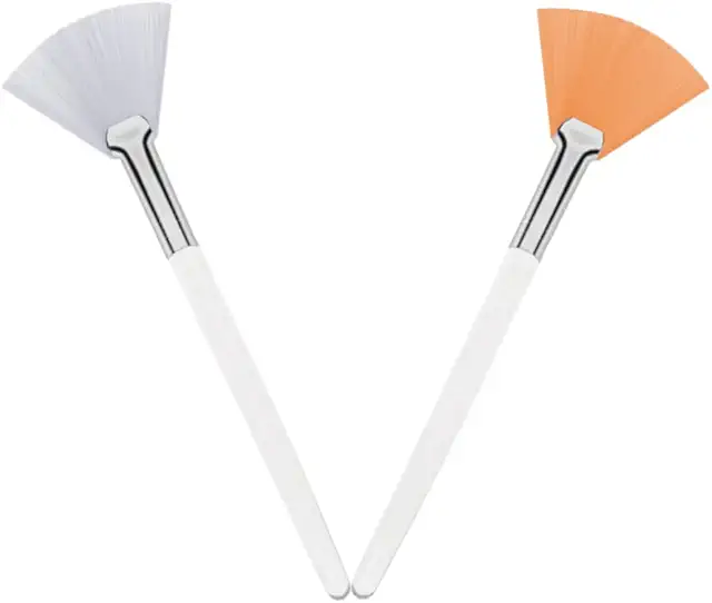 Pennello a Ventaglio per Maschera Facciale, 2 Pezzi Morbido Applicatore Trucco