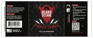 Beard Octane: Positive Charge - Natural Beard Butter w/Shea - 4 Oz - Conditions and Styles - Made in USA - Bright Citrus Scent