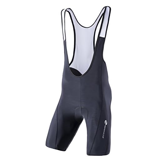 sponeed Men's Bib Gear Shorts with Padding Bicycle Chamois Pants Cycling Racing Fit Bike Tights US M White-Black