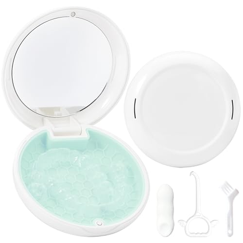 Gaboolo Retainer Case Slim Aligner Case with Vent Holes Cute Dental Brace Box with Retainer Removal...