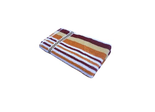 Image of Space Fly 500 GSM Cotton Hand Towels 11x17 Inch - Pack of 1 Soft & Absorbent Striped Face Towels - Quick Dry, Lightweight, Skin-Friendly - for Kitchen, Gym, Bath, Travel