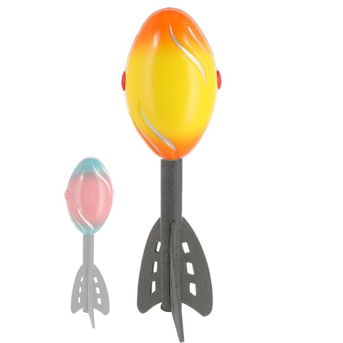 Wurfrakete mit Heuler | rot oder gelb H28cm Kunststoff | Outdoor-Spielzeug Freizeitspaß für Jung und Alt | Rakete mit Pfeifgeräusch leicht Wurfspielzeug (1 x Wurfrakete Farbe nach Verfügbarkeit)