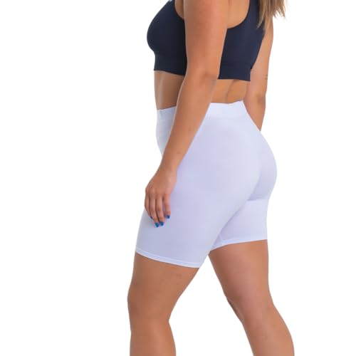 Short Bermuda Unissex Térmica Segunda Pele Snugg Proteção UV50 Fitness Academia (M, Branco)