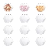 Merkaunis 12 Pcs Hexagon Plastic Jars 30oz Clear Candy Jar Plastic Cookie Jars with Airtight Lids Wide Mouth Reusable Containers Bulk Coffee Candy Display for Dog Treat Gifts Buffet Laundry Pod
