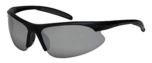 Sport Wrap Around Style Active UV Protection Sunglasses Color Mirrored Lens for Men Women 570119-REV-4(M.BLK.m)