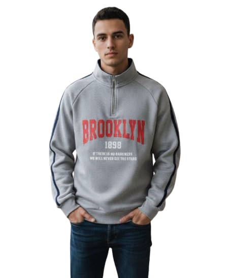 imsa moda Collar Chain Cotton Fleece Sweatshirt for Men | Warm Hoodie for Gym, Travel & Casual Winter Wear | Comfortable & Stylish Pullover-picture-11
