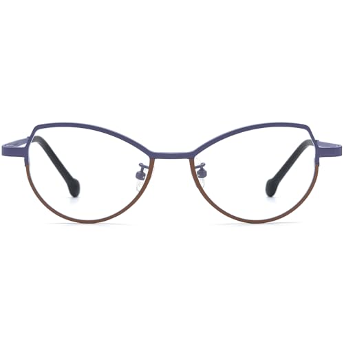 Image of FONEX Colorful Pure Titanium Glasses Frame Women Retro Round Eyeglasses