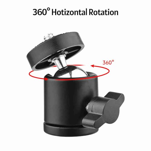 2 szt. Obrotowa głowica kulowa ze stopu aluminium do statywu, podstawa obrotowa 360 stopni z uniwersalną śrubą 1/4 cala, do lustrzanki cyfrowej ILDC statyw DV Monopod lekki statyw (2-Pack)